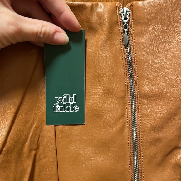 Wild Fable Faux Leather Dress - Camel Color - M - Picture 5 of 7
